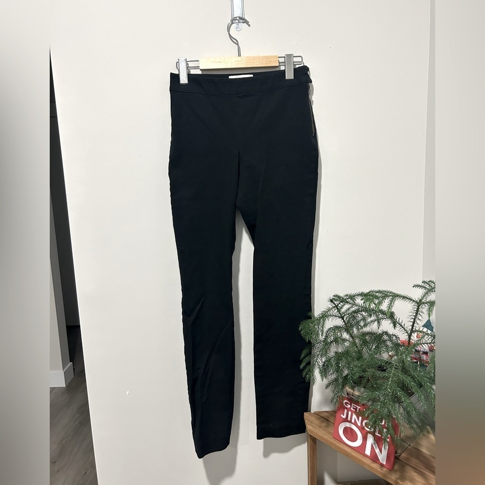Wilfred Free Aritzia Black Skinny Side Zip Pants with button closure Size 2 - Picture 2 of 7